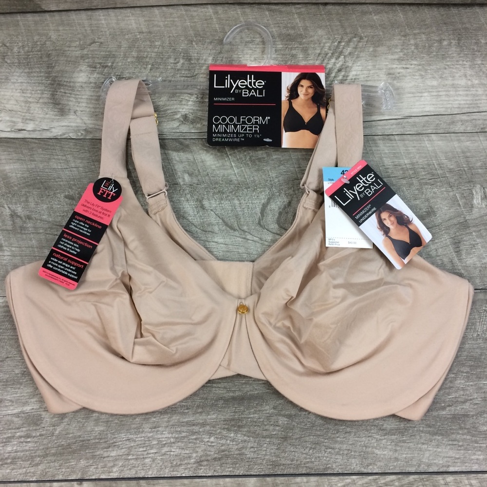 Lilyette by Bali Cool Minimizer Bra 42C Taupe #B13